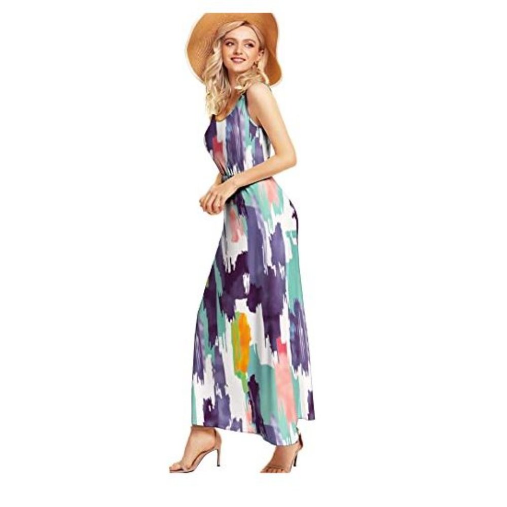 Women's Summer Sleeveless Party Tank Long Dress - Picture 6 of 8